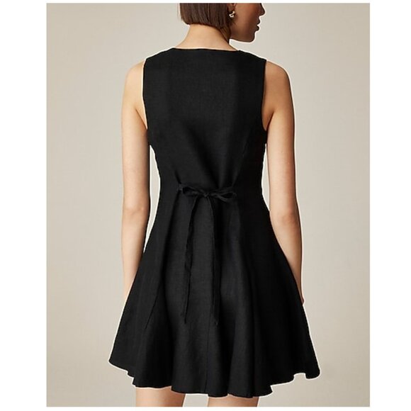 J. Crew Linen V-Neck Button Down Mini Dress White Size 2/S NWT - Picture 3 of 8